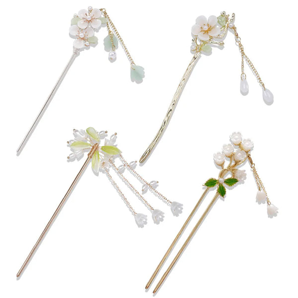 Floral Pearl Hairpin Headband | Alloy