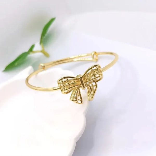 Gold-Plated Butterfly Bangle Bracelet | Copper