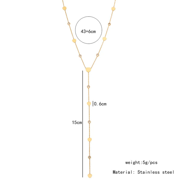 Star Heart Pendant Necklace | Stainless Steel