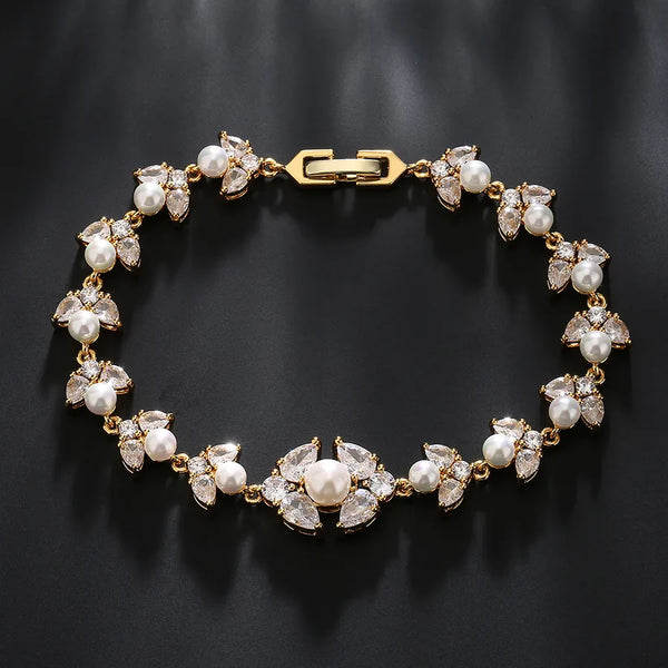Geometric Zircon Bracelet | Copper