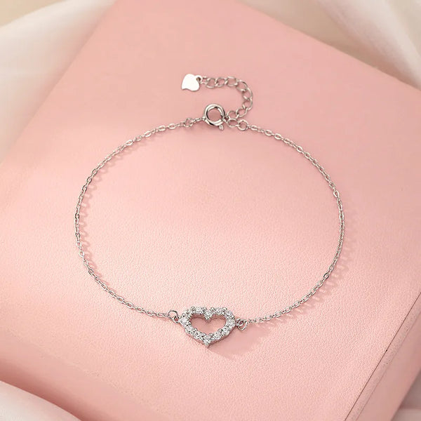 Chain Heart Bracelet | 925 Sterling Silver