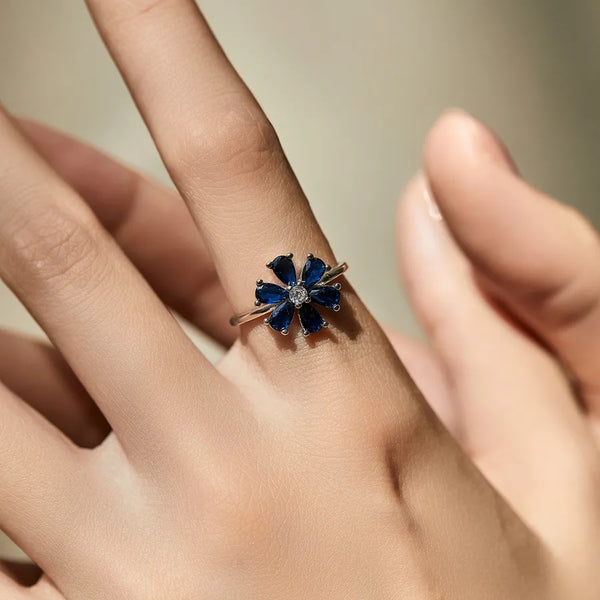 Rhodium Floral Ring | 925 Sterling Silver