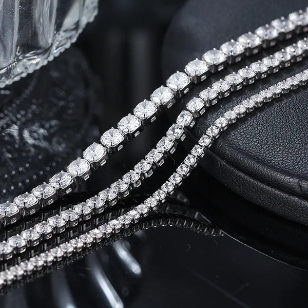 Gold-Plated Zircon Stud Earrings Bracelet | 925 Sterling Silver