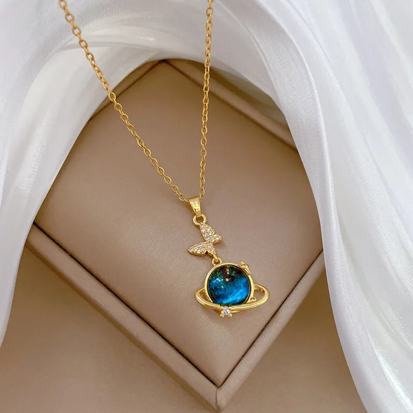 Casual Butterfly Pendant Necklace | Stainless Steel