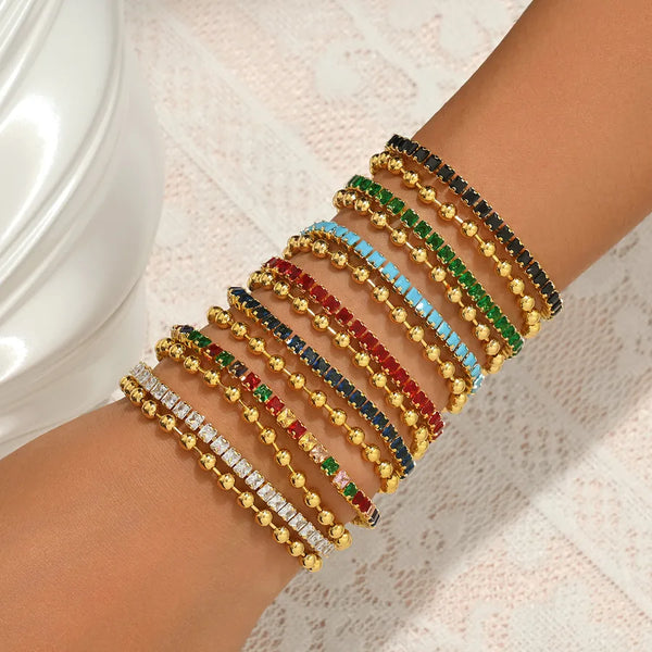 Gold Zircon Bracelet | Copper
