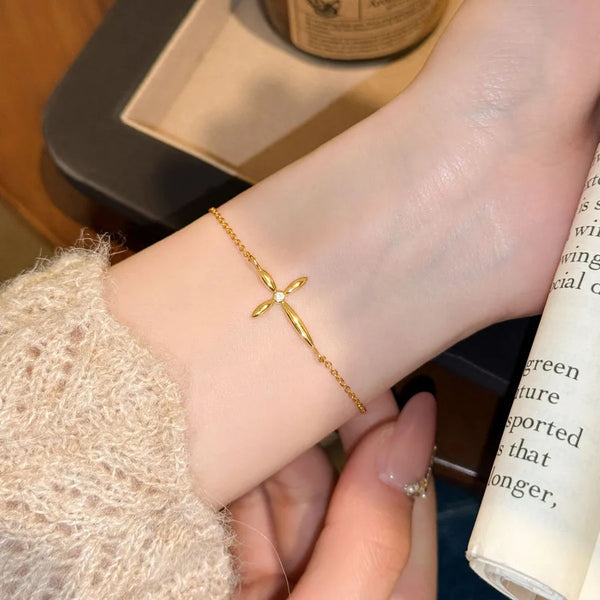 Cross Zircon Bracelet | 925 Sterling Silver