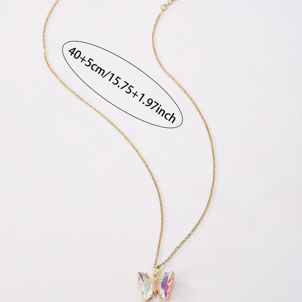 Gold-Plated Butterfly Pendant Necklace | Copper