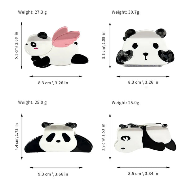 Panda Hair Claw Hair Clip | Acetic acid sheets