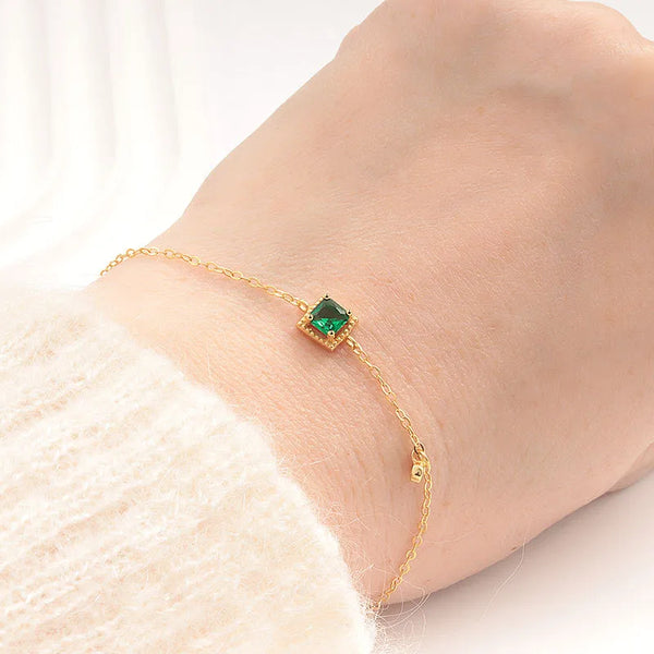 Quadrilateral Zircon Bracelet | 925 Sterling Silver