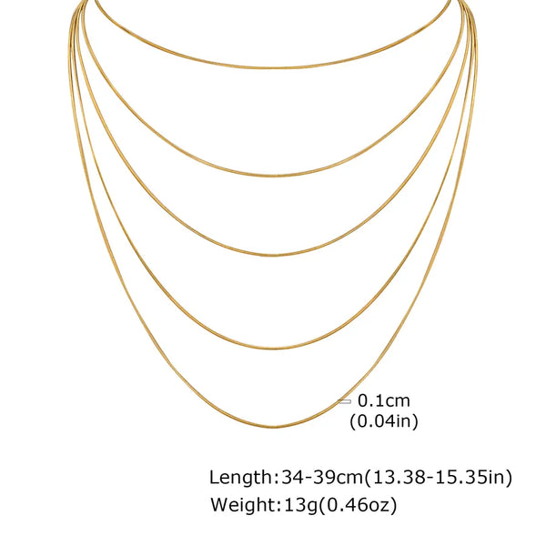 Gold-Plated Layered Necklace | Stainless Steel
