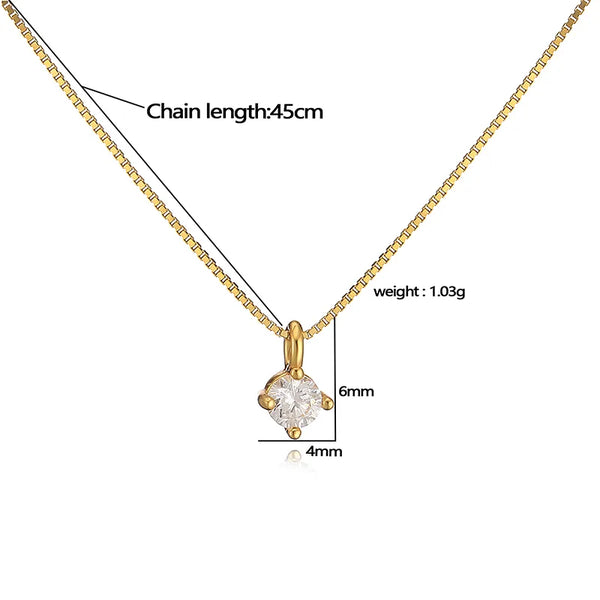 Gold-Plated Zircon Pendant Necklace | 925 Sterling Silver