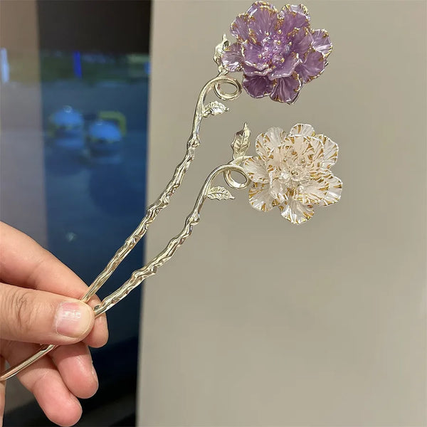 White Floral Hair Clip | Alloy