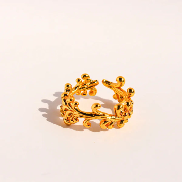 Gold-Plated Geometric Ring | Brass