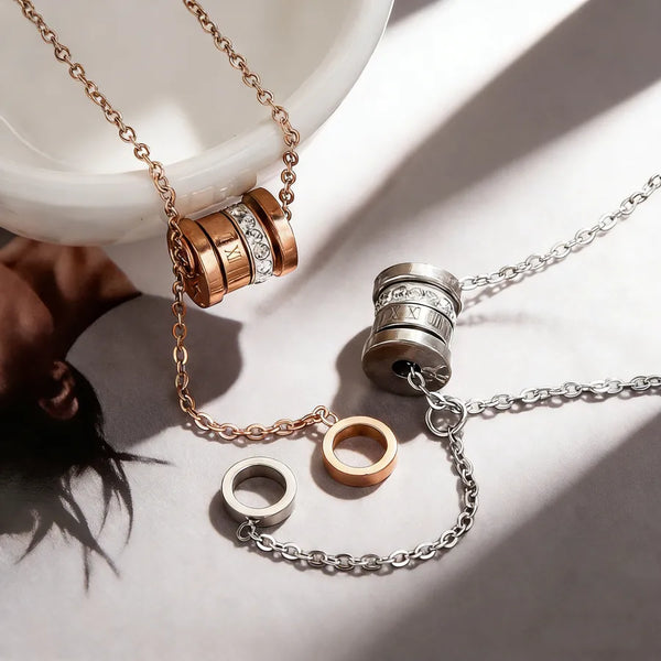 Geometric Floral Necklace | Stainless Steel