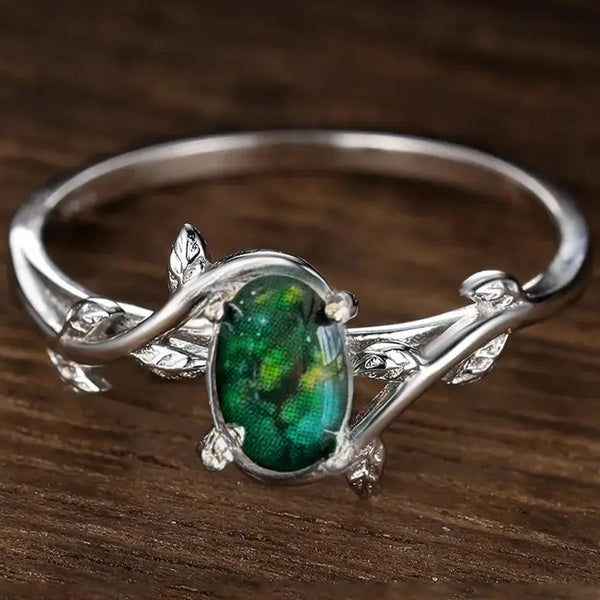 White Leaf Ring | Copper