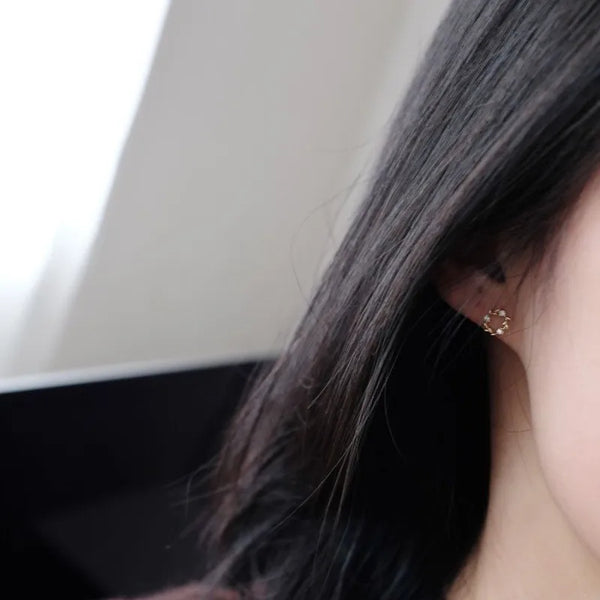 Zircon Floral Stud Earrings | 925 Sterling Silver