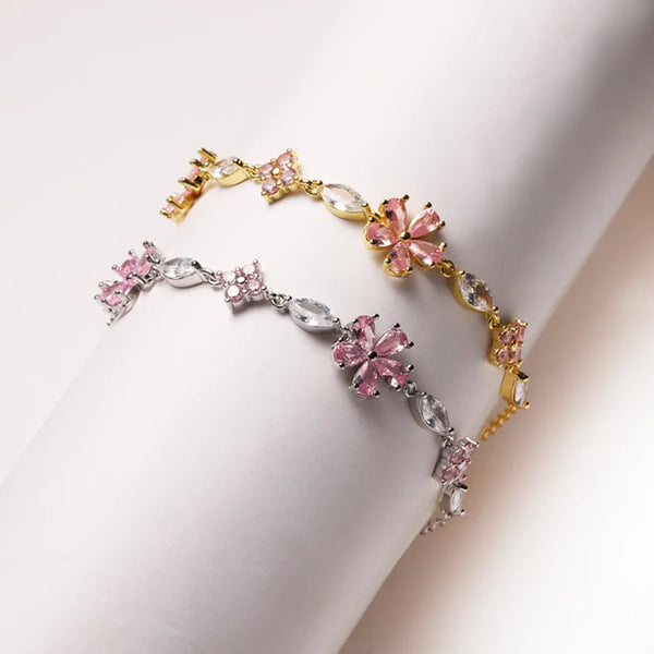 White Floral Bracelet | Copper