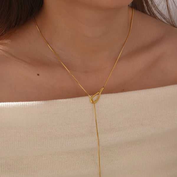 Teardrop Snake Necklace | Stainless Steel
