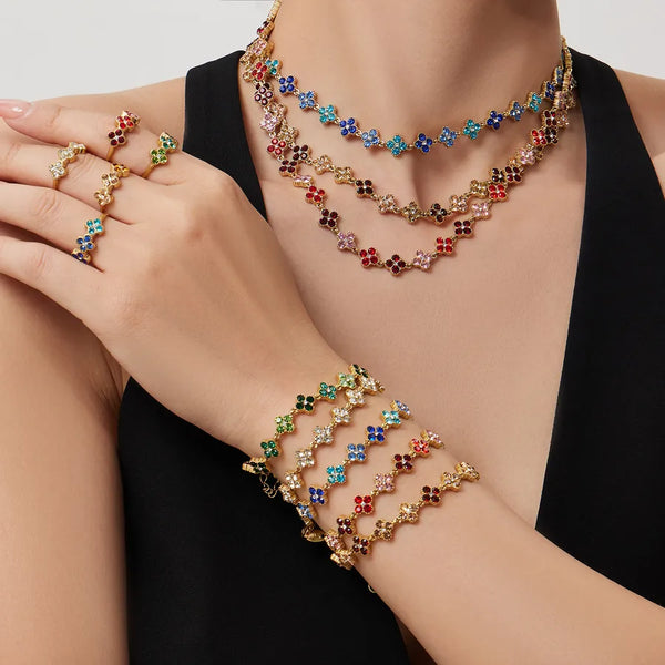 Geometric Leaf Necklace Jewellery Set | Stainless Steel