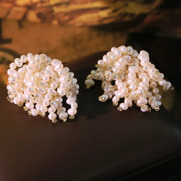 Natural Freshwater Pearl Stud Earrings | 925 Sterling Silver