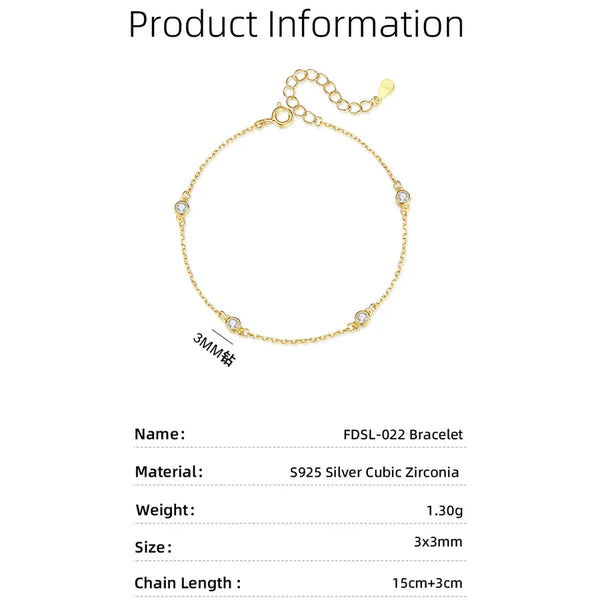 Rhinestone Bracelet | 925 Sterling Silver