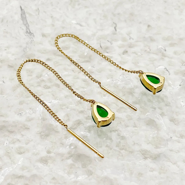 Zircon Drop Earrings | Stainless Steel