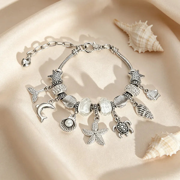 White Celestial Bangle Bracelet | Alloy