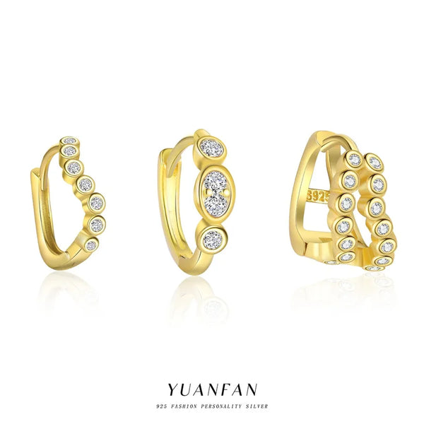 Zircon Stud Earrings | 925 Sterling Silver