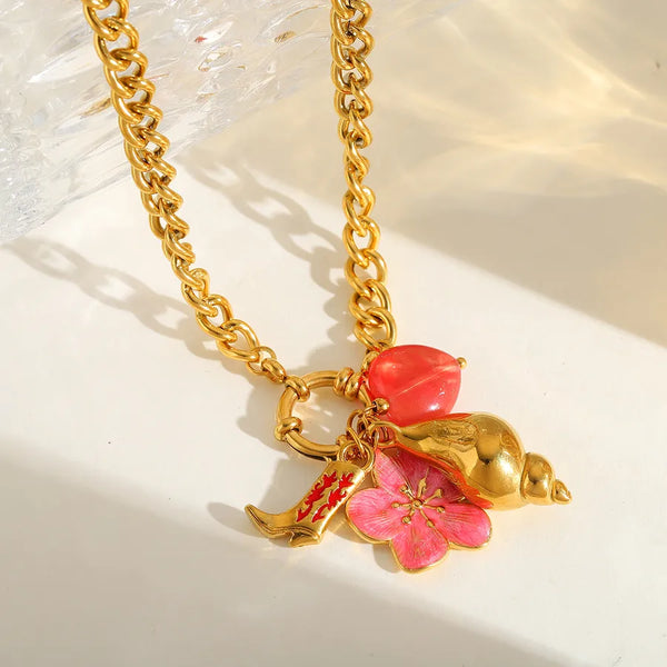 Casual Floral Necklace | Stainless Steel