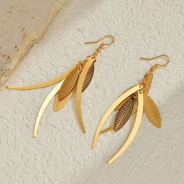 Leaf Stud Earrings | Stainless Steel