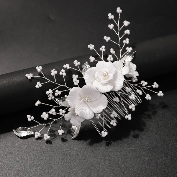 Flowers Floral Hair Comb Headband | Alloy