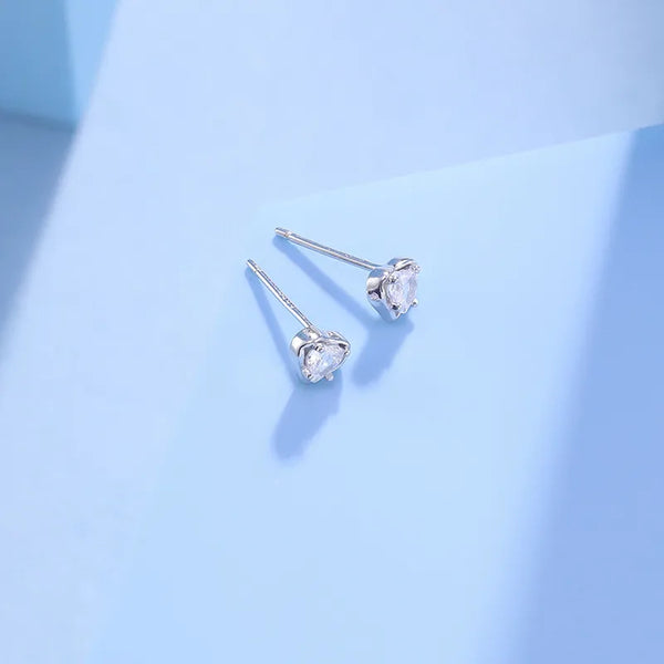 Heart Stud Earrings | 925 Sterling Silver
