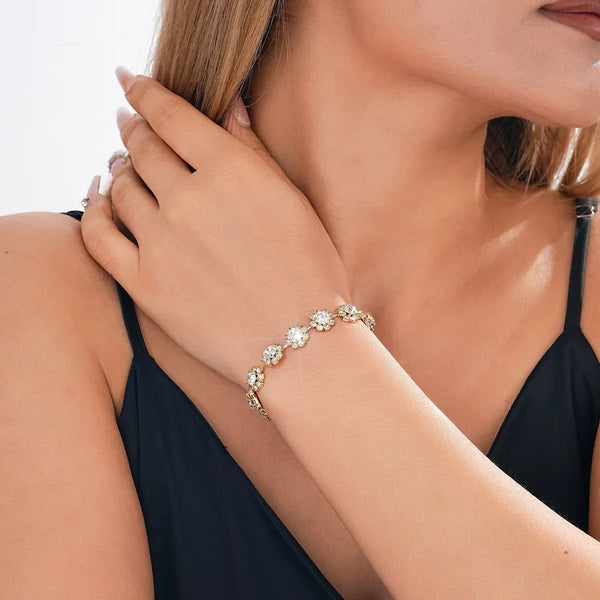 Beaded Floral Bracelet | Copper