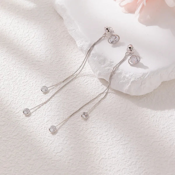 Tassel Pearl Stud Earrings | Copper