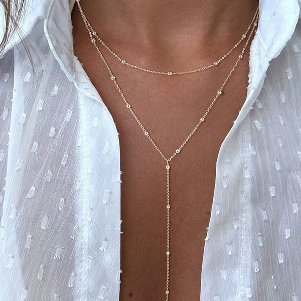 Layered Geometric Necklace | Stainless Steel