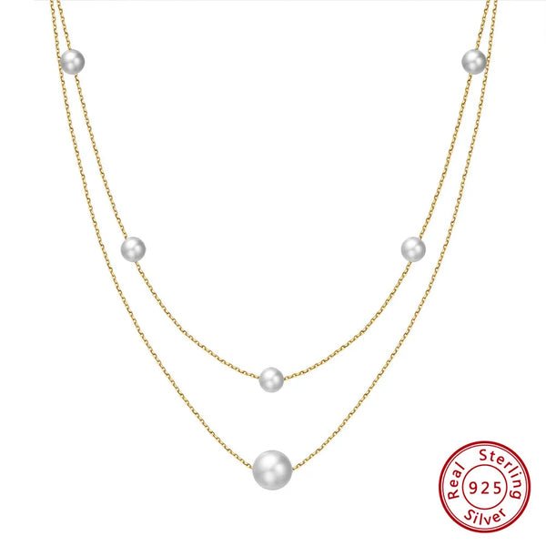 Vintage Freshwater Pearl Necklace | 925 Sterling Silver