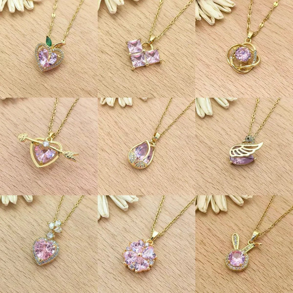 Zircon Pendant Necklace | Stainless Steel