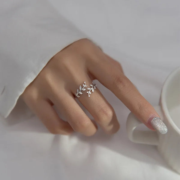 Open Band Leaf Ring | 925 Sterling Silver