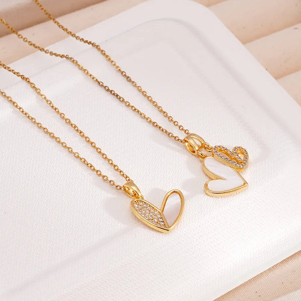 Japanese Heart Pendant Necklace | Stainless Steel