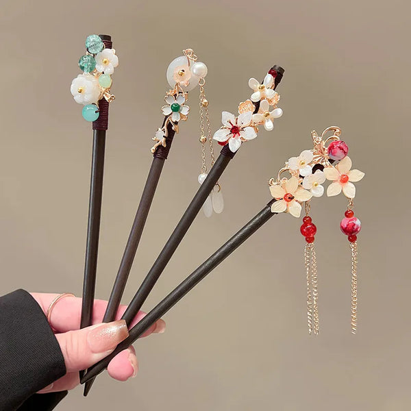 Chinese Floral Hairpin Headband | Alloy
