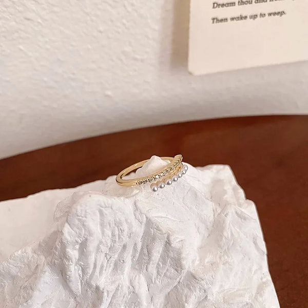 Artificial Pearl Ring | Copper