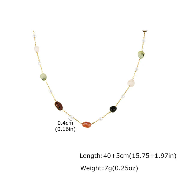 Natural Stone Necklace | Stainless Steel