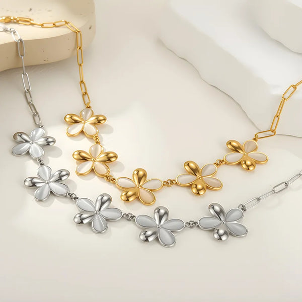 Gold-Plated Cat's Eye Necklace | Stainless Steel