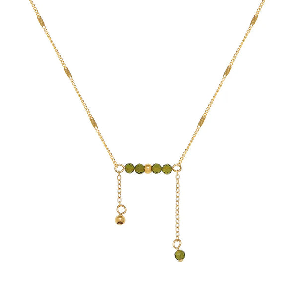 Green Geometric Necklace | Stainless Steel