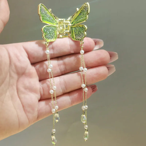 Blue Artificial Pearl Hair Claw Hair Clip | Alloy