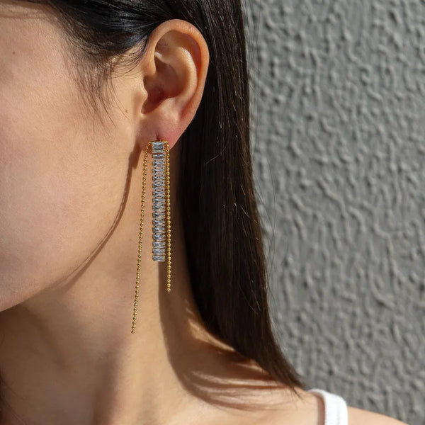 Tassel Zircon Drop Earrings | Stainless Steel