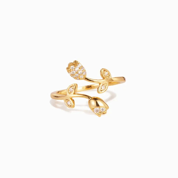 Diamond Floral Ring | Sterling Silver