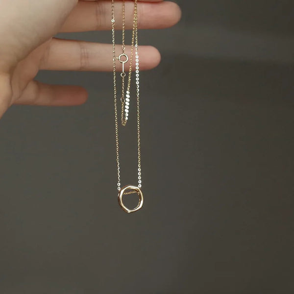 Asymmetric Geometric Pendant Necklace | 925 Sterling Silver