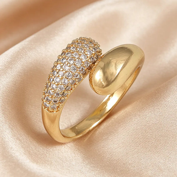 Round Rhinestone Ring | Copper