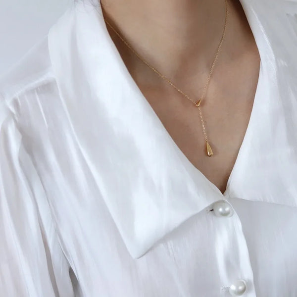 Water Gold-Plated Pendant Necklace | Stainless Steel